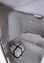 porta pottie under helm station in the Zodiac Medline 3